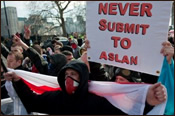 The EDL protests Aslan
